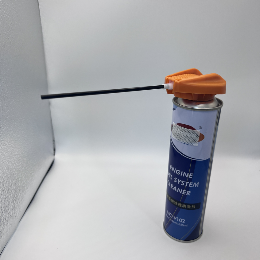 Pulverizador de aerossol portátil com tubo dobrável e bloqueio-solução de limpeza on-the-go 